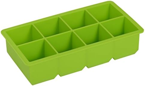SinCook 8 Big Square Ice Lattice Grid DIY Ice Silicone Molds,The Best Ice Cube Tray To make ice,cream,juice,yogurt and more (GREEN)