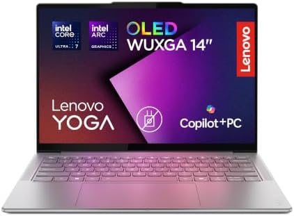 Lenovo Yoga Slim 7i Aura Edition Copilot+ PC Notebook 14" OLED, Intel Core Ultra 7 256V, 16GB RAM, 1TB SSD, WiFi 7, Laptop in alluminio per Lavoro, Studio e Creatività - Caricatore non incluso