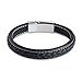 Produktbild LDUDU® Herren Lederarmband geflochten Armfreif Armband Armkette mit Edelstahl Verschluss Geschenk für Valentinstag, Gebutrstag, Weinachten