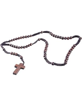 DonDon Holz Rosenkranz mit braunen Perlen