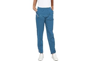 URBAN STITCH Womens Trouser Casual Wear Elasticated High Waist Pants Light Weight Straight fit Stretchy Trousers