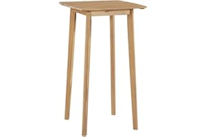 vidaXL Solid Acacia Wood Square Bar Table - 60x60x105 cm for Outdoor/Indoor, Brown, Garden Kitchen Party