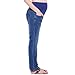 Aimeart Women's Straight Leg Full Length Loose Casual Blue Maternity Jeans, L
