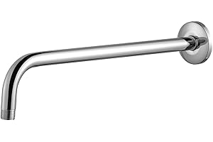 OFFO Shower Arm with Flange 40cm(16 inch) Universal Wall-Mounted Replacement Shower Arm for Fixed Shower Head and Rain Shower Head, Chrome