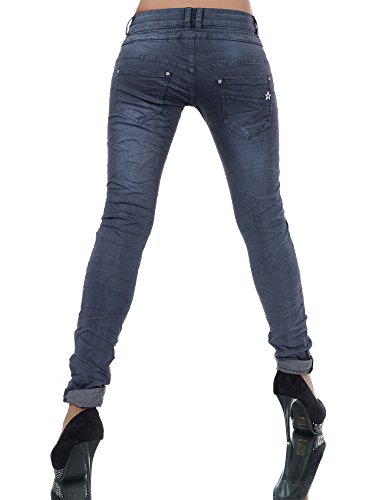 Damen Jeans Hose Boyfriend Damenjeans Harem Baggy Chino Haremshose L368, Größen:42 (XL), Farben:Graphit - 