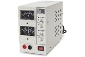 Velleman Alimentatore Lab, regolabile, 0-15 VDC/0-2 A, limite di corrente, protezione da cortocircuito, analogico, grigio