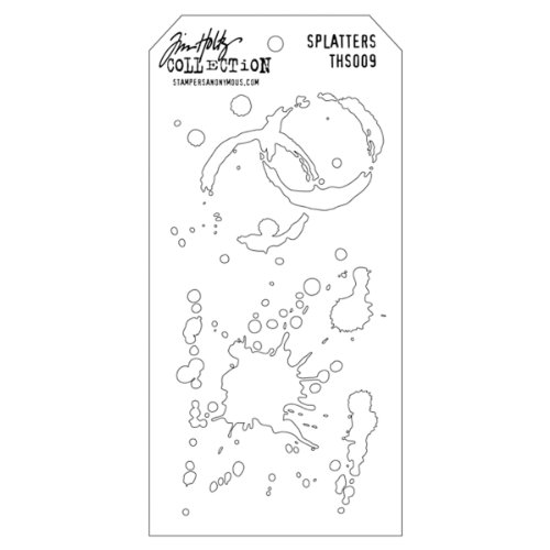 Stampers Anonymous 'Tim Holtz in Lagen Stencil 4,125 "x8.5-splatters