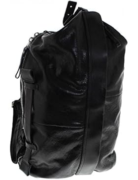 A.S. 98 BORSE 200273-0201 Nero/ Damen und Herren Lederrucksack Schwarz/ Schultertasche/ Tragetasche
