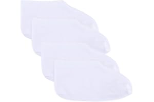 PROUSKY 2 Pairs Moisturizing Socks, Thin Foot Spa Socks Set, Cotton Moisture Enhancing Socks, Feet Care Socks for Dry Feet, Hard Cracked Heels, Calluses, Cuticles, Rough Skin, White, 8.26 in