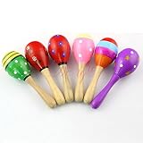 Musuntas 2 Tlg. Kinder Musikinstrument Holzrassel Hand Rassel Maracas Kinderspielzeug