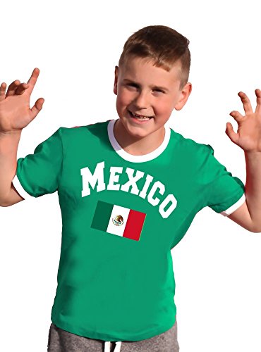 Coole-Fun-T-Shirts Mexico T-Shirt Kinder Ringer Green, 164