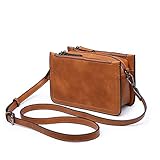 Vintage Leder, um es modisch SeOSTO Umhängetasche Damen Handtasche Klein Damentaschen Schulter Messenger Bags Taschen Mini Taschen Mode Frauen (Braun)