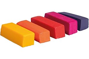 Rayher Farbpigmente für Wachs und Kerzen-Gel, Beutel 5 Stück, 1 x 1 x 2,9 cm, Farben sortiert, gelb, orange, pink, rot, flieder, Kerzenwachs färben, 31640990, Regenbogen