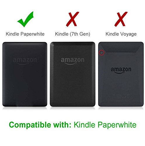 Zacro Kindle Paperwhite Lederhülle, Leder Schutzhülle Tasche Leather Case Cover mit Wake/Sleep Smart Funktion + Displayschutzfolie, geeignet für alle neue Kindle Paperwhite 2015 300 PPI 3.Generation / 2014 / 2013 / 2012 - 5