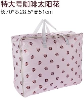 SHUCV Oxford cloth for quilts pockets moisture king removal packaging clothing storage bin organize travel luggage bags, oversized coffee sunflower 490g
