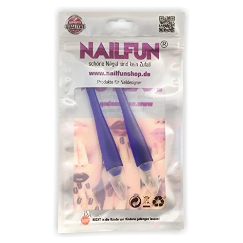 2x Nagelhautmesser mit Löffelspitze V-Form mit Schutzkappe – blau transparent – leicht und handlich - 4