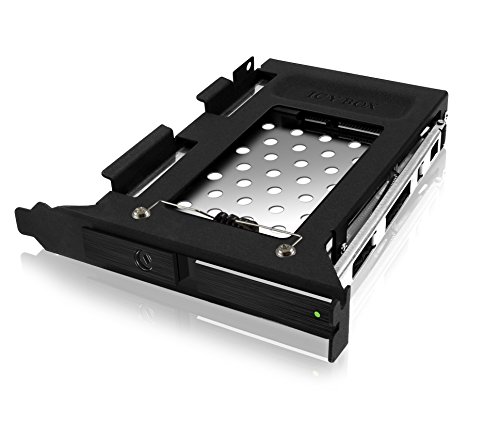 Icy Box IB-2207StS Wechselrahmen für 2,5″ (6,35 cm) SATA HDD/SSD passend für einen PCI-Erweiterungsschacht mit SATA III und EasySwap schwarz - 2