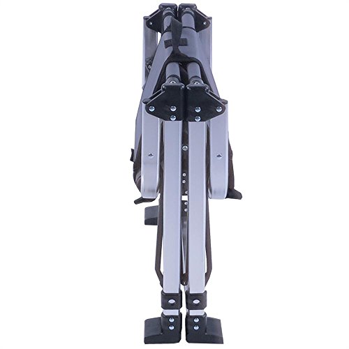 FUXTEC faltbarer Klappstuhl Anglerstuhl Campingstuhl FX-NC-117 grau klappbar mit robustem Alugehäuse, gepolsterte Armlehnen, platzsparend, mit Tragegriff, äußerst belastbar bis 120 kg – Das Original mit Qualität! - 5