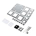 Tofern DIY 3D Wall Clock Stickers Modern Removable Mirror Style Art Decal Mural Home Living Room Bedroom Décor Decoration -Silver Squares Clock Mirror Stickers