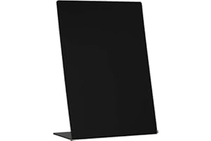 Europel Desktop Chalkboard L-Standard, A5, Polystyrene, Slate Style, Integrated Stable Base, Single-Sided Presentation, for Restaurant, Hotel, Festival, Food Truck, Office, Counter, 356286, Black