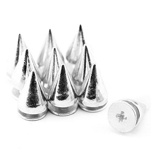 Preisvergleich Produktbild 100Pcs Ziernieten Killernieten Schraubnieten Metall Leder Nieten Spike Silber