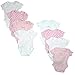 Baby Girls Pack of 8 Cotton I Love Mummy Pink & White Bodysuits Newborn to 24 Months