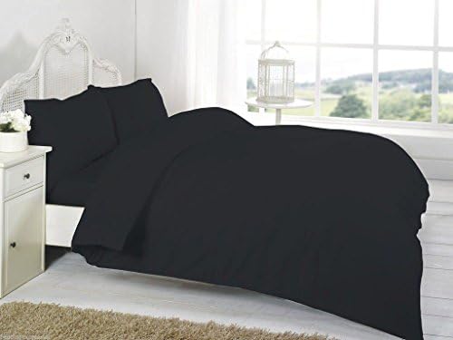 Black Plain Duvet Cover with Pillowcase Quilt Cover Bedding Set Single Only
