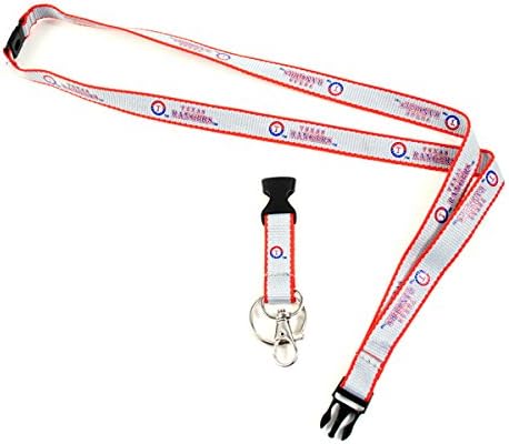 Texas Rangers Ultra Slim Lanyard, Grey with Red Trim