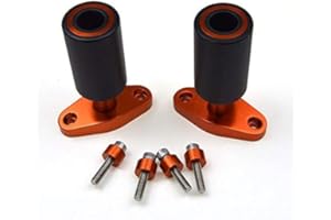 YANG HUA Protezioni per cursori telaio lavorati in CNC per moto KTM Duke 125, 200, 390, 2012-13-14-15, arancioni