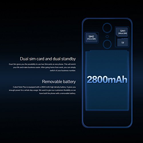 CUBOT NOTE plus Smartphone 5,2 Pollici FHD Schermo 4G Smartphone, Android 7.0 Quad-core 1,5GHz, 3GB RAM 32GB ROM, Fotocamera Posteriore 16.0MP Frontale 16.0MP, Dual Sim, Cellulare Ultra Sottile Ultra Leggero Design (Nero)