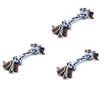 IDEAL FÜR WELPEN & KLEINE HUNDE: Der Tau hat zwei Knoten und ist daher zugeschnitten auf Welpen und kleine Hunde. Es ist robust und reißfest und kann angekaut werden.