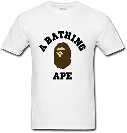 Flip rings Men's Bape Brown And White Cotton Short-Sleeve Crew Neck T-Shirt White