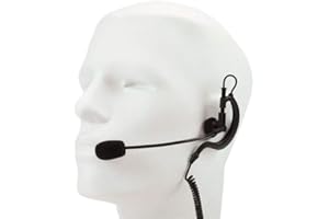 NAUZER Oreillette pour Talkie-walkie avec Microphone PTT Flexible à 2 Broches - Casque de sécurité Radio Compatible avec Radio bidirectionnelle Kenwood Luthor Punxin Wouxun