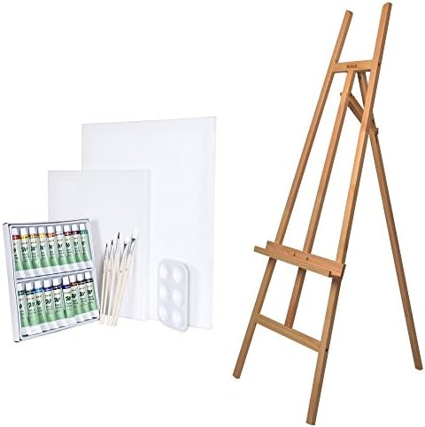 Artina Studio Easel Sevilla Watercolour Painting Art Set Artist Beech-Wood Folding Tripod Easel for Adults or Children