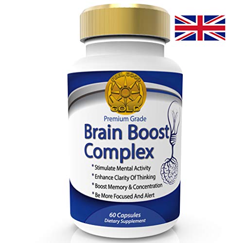 Brain Boost Nootrópicos Fuerza Maxima Complejo De Vitaminas Para Memoria Foco Concentración. Mejoramiento de la Función Cognitiva y Neuro Nutrición - 60 Cápsulas 2 Meses. 100% Garantía de Devolución