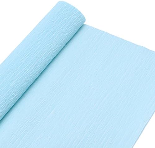 Haorw Crepe Paper 19.69"x98.43" Streamer Roll Wedding Birthday Party Supplies Children Handmade (Light Blue)
