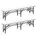 Produktbild Festnight 2er Set Campingtisch Klapptisch Buffettisch Gartentisch aus HDPE mit Tragegriff 180 x 25 m Weiß Faltbar
