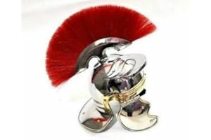 AnNafi® Medieval Warrior Steel Miniature Display Roman Centurion Helmet with Red Plume Armour | Home & Desk Decor Displaypiece | Authentic Replica Mini Helmet