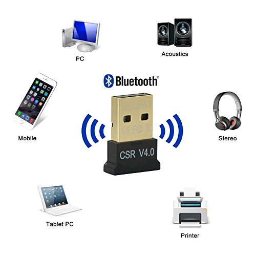 iProtect USB Bluetooth Adapter Plug and Play Adapter für Ihr Smartphone, Tablet, PC, Lautsprecher, Kopfhörer und weitere Geräte in Schwarz