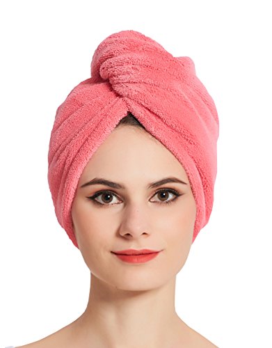 Mikrofaser groß Haarpunzel Turban Haartrockentuch Handtuch Kopftuch Haartrockentuch Handtücher (Rot+lila+blau 3er-Pack) - 3