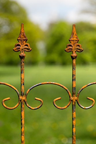 Nostalgischer Metallzaun / Beetzaun H: 91cm, Rost / Roheisen - 8