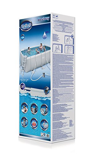 Bestway Frame Pool Power Steel Set, hellgrau, 412 x 201 x 122 cm - 7