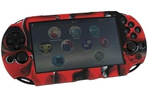 ZedLabz SC-1 silicone skin protector gel cover case for Sony PS Vita 2000 Slim - camo red