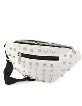 Nieten, Kunstleder, mit Gürteltasche, Bauchtasche-Festivals/Clubwear/Urlaubskleidung