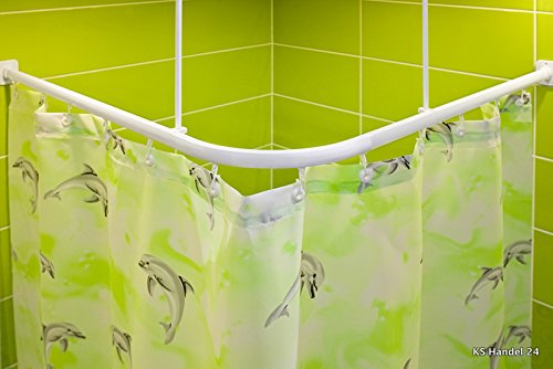 DUSCHVORHANGSCHIENE BARRIEREFREI WEISS DUSCHVORHANGSTANGE DUSCHVORHANG – Bequemes durchschieben des Vorhangs ohne Hindernis – - 7