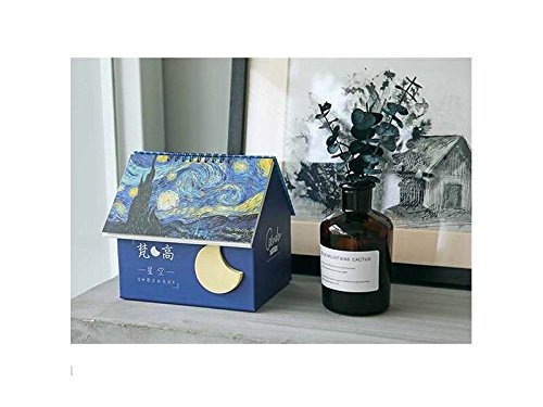 Download Fournitures scolaires Creative Étoile Modèle Multifonctionnel Calendrier Boîte De Rangement Mignon de Bande Dessinée Calendrier Calendrier Flip Stand Table Bureau Planner (Bleu Foncé)