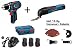 Produktbild BOSCH-Set: Akku-Bohrschrauber GSR 10,8-2-Li/12V Prof. + Akku-Multitool Oszillierer GOP 10,8 V-Li/12V Prof. inkl. 13teiligem "Universal" Zubehörset, 3x Akku 2,0 Ah und Ladegerät in L-Boxx