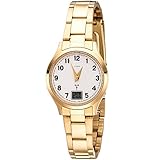 Armbanduhr - Damen Funk Funkuhr Edelstahl gold vergoldet Damenuhr mit Datum