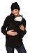 Happy Mama. Women's Maternity Fleece Hoodie Duo Top Carrier Baby Holder. 031p (Black, UK 12, L)