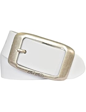 TOM TAILOR Damen Leder Gürtel Belt Ledergürtel Rindleder used weiß 40 mm Damengürtel